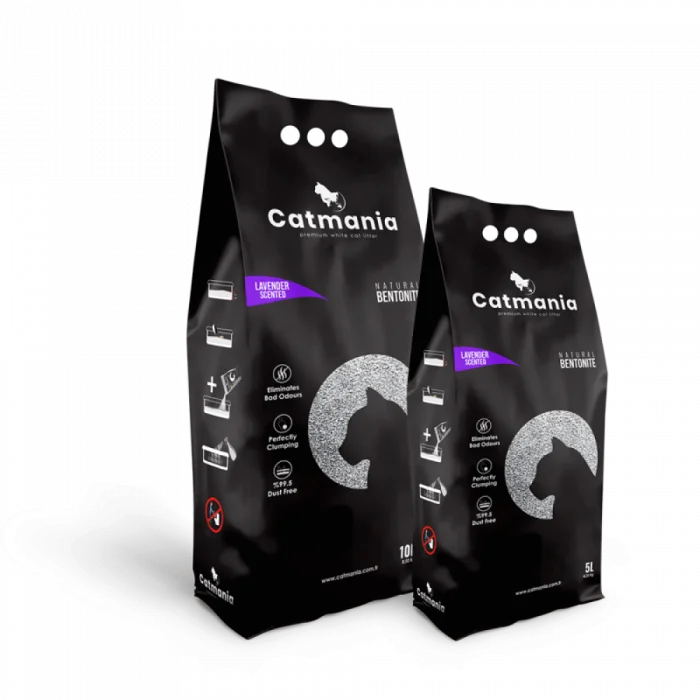 Igienă şi Îngrijire Pisici - Nisip pentru litiera BENTONITA CATMANIA, Lavanda, 5L - 4.25 KG
