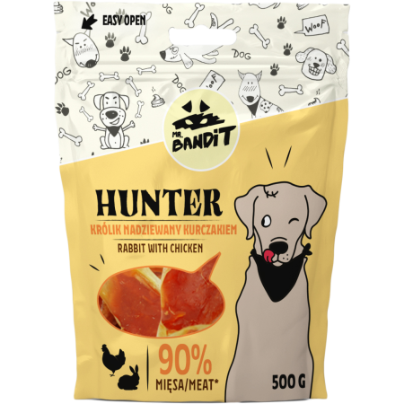 Recompense Câini - Recompense pentru caini Mr. Bandit HUNTER, iepure si pui, 500g