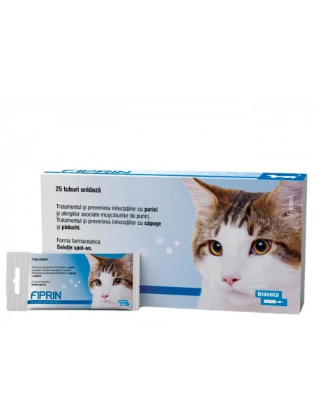 Farmacie Pisici - Solutie antiparazitara, Fiprin Spot Cat, 1 x 0,5 ml