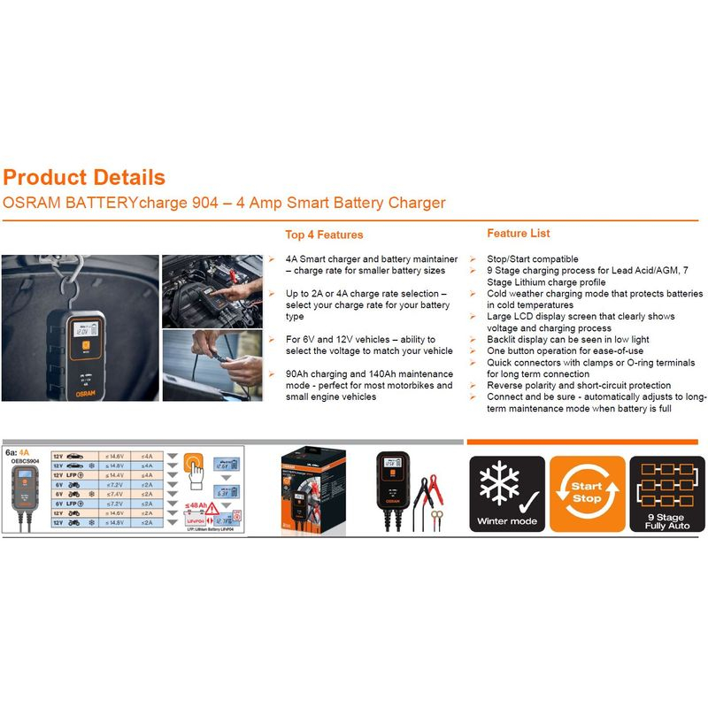 Redresor Auto OSRAM Smart Charger 6/12V 4A [2]