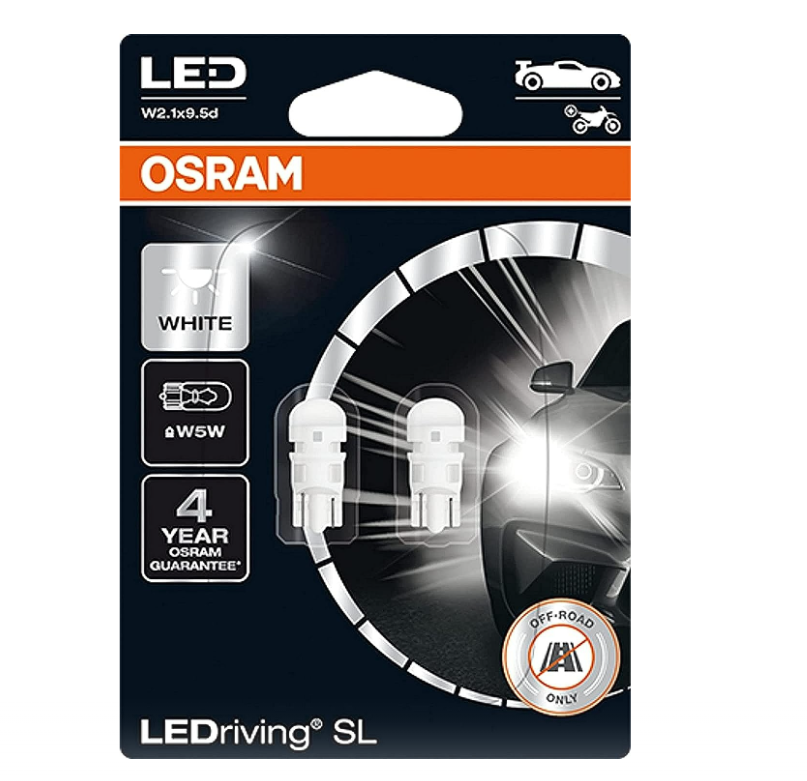 Set 2 becuri auxiliare LED W5W 12V Osram White Blister 6000K [1]