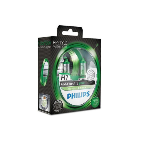 Halogen - Bec H7 Philips Color Vision, verde, cutie 2 buc.