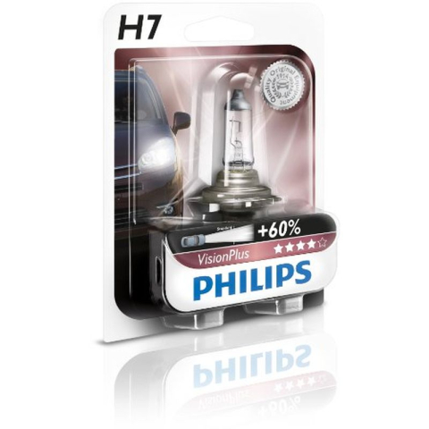Halogen - Bec H7 Philips Vision Plus, plus 60% lumina, blister 1 buc.