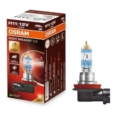 Becuri Auto - Bec Osram H11 Night Breaker +220%, plus 220% lumina, cutie 1 buc.