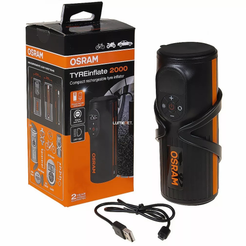 Compresoare portabile - Compresor Portabil Auto OSRAM cu Acumulator 5200 mAh, Max. 8.3 Bar, Afisaj Digital