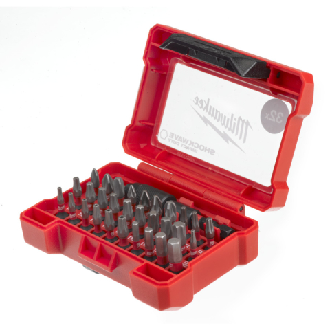 Echipamente Service - Set Biti Shockwave Milwaukee în Casetă - 32 Bucăți