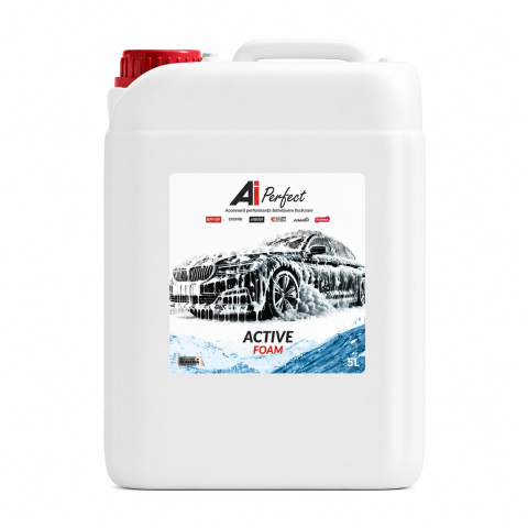 Intretinere Auto - Spuma Activa Spalare Caroserie Aiperfect Active Foam 5L – Indeparteaza Depunerile de Trafic, Confera Luciu, Sigura pe Crom, Plastic si Cauciuc