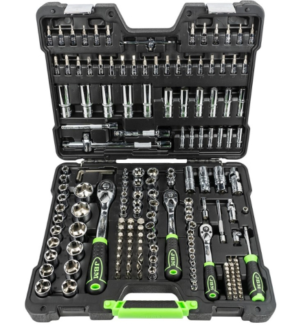 Echipamente Service - Trusa Chei Tubulare Hexagonale JBM 179 Piese 1/4" 3/8" 1/2" Cromat
