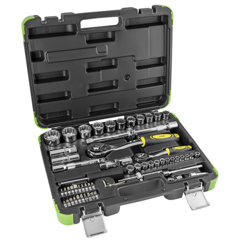 Echipamente Service - Trusa Chei Tubulare JBM 12 Fete 1/2" si 1/4" 61 Piese