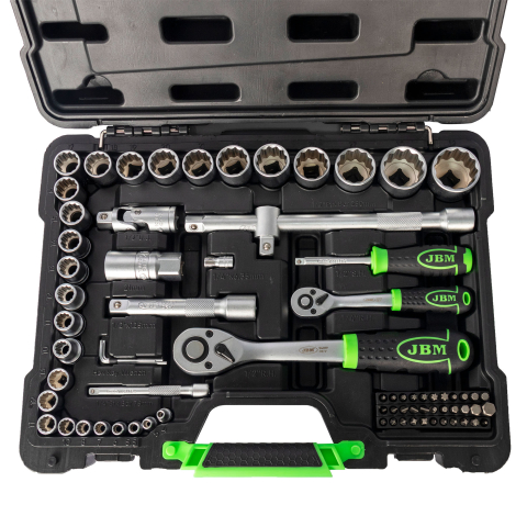 Echipamente Service - Trusa Chei Tubulare JBM 12 Fete 74 Piese 1/4" - 1/2"