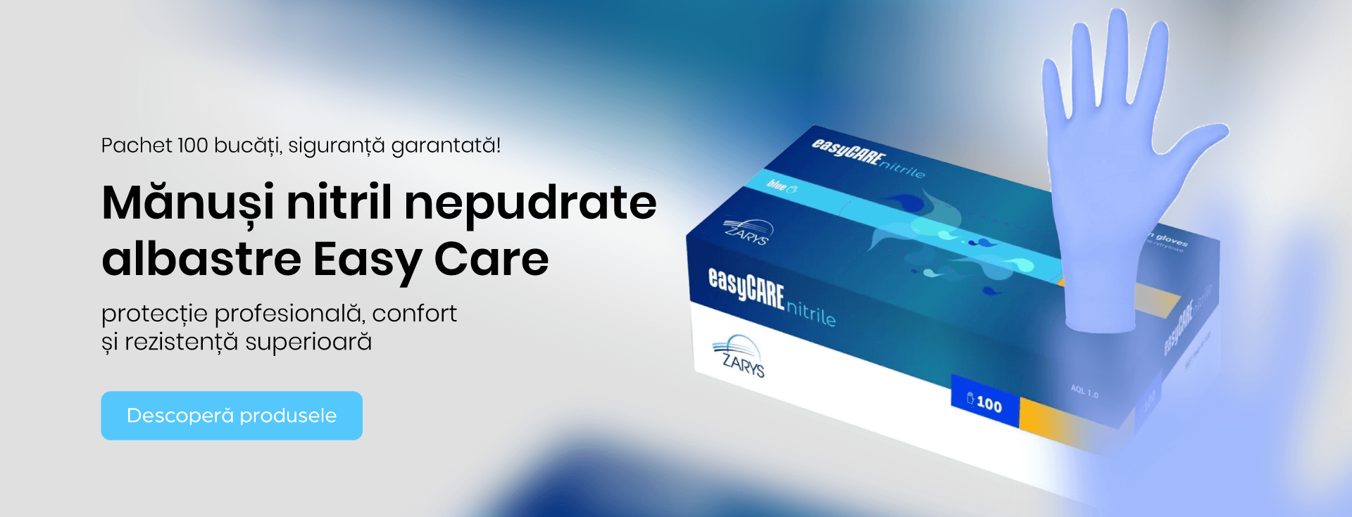 manusi nitril nepudrate albastre easy care