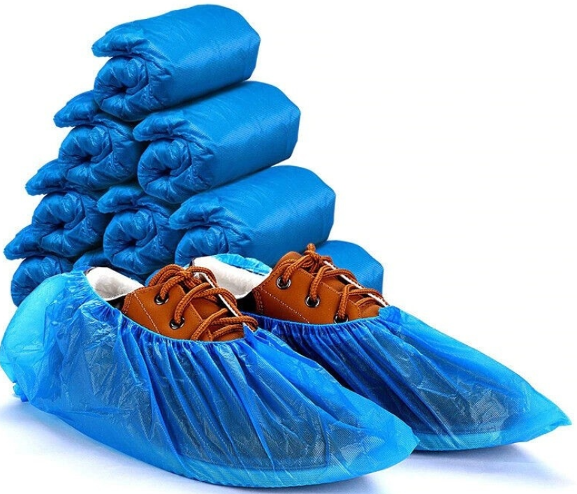 Botoși de unică folosință Mercator CPE ECO, acoperitori încălțăminte antiderapanti, albastri, nesterili, set 100 buc, bandă elastică [3]