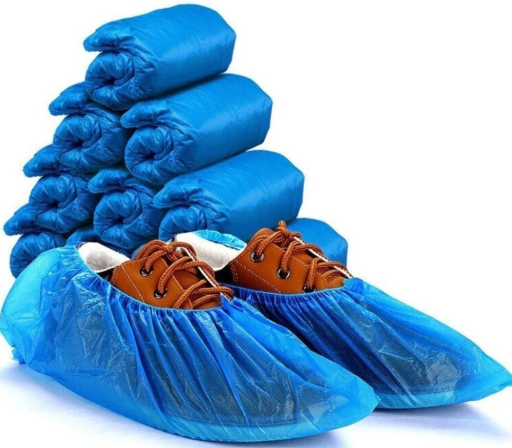 Botoși de unică folosință Mercator CPE ECO, acoperitori încălțăminte antiderapanti, albastri, nesterili, set 100 buc, bandă elastică [3]