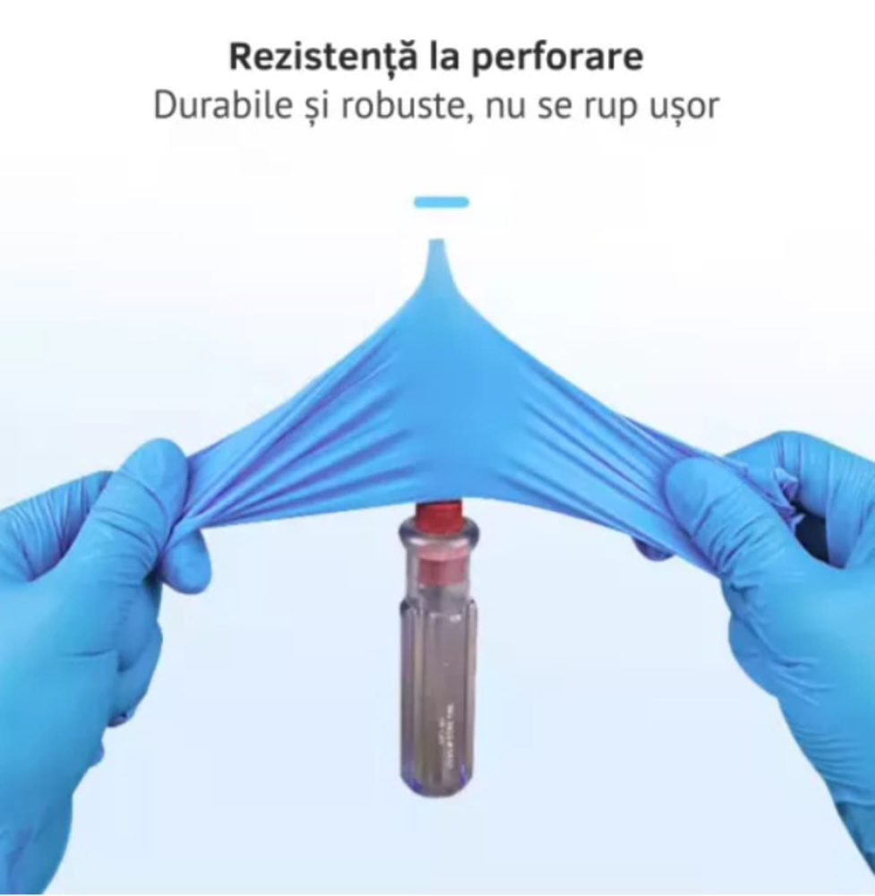 Mănuși examinare ZARYS easyCARE nitril, fără pudră, nesterile, albastre, L, 100 bucăți [2]
