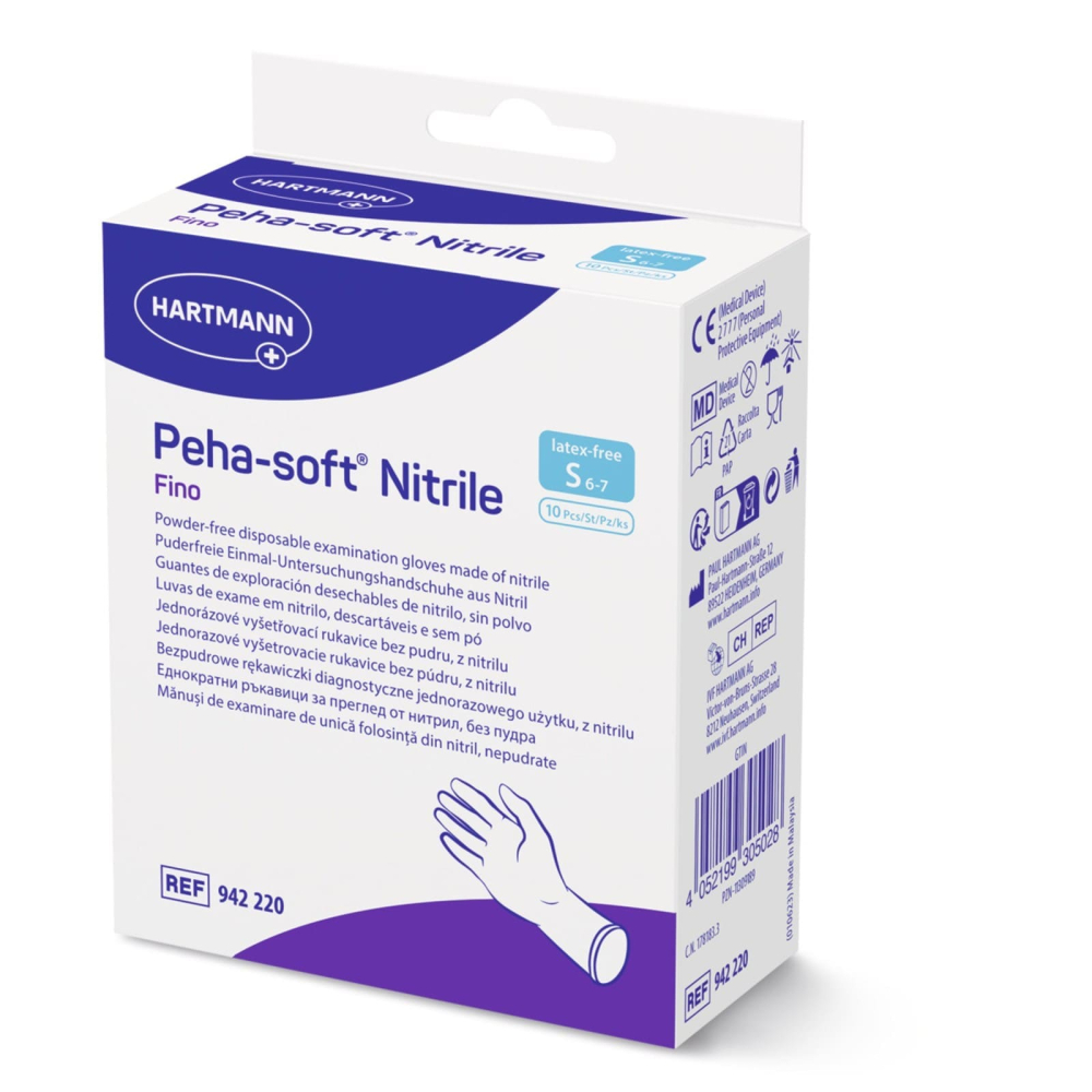 Mănuși de Examinare PAUL HARTMANN Peha-soft® Nitrile Fino S, 10 Bucăți [3]