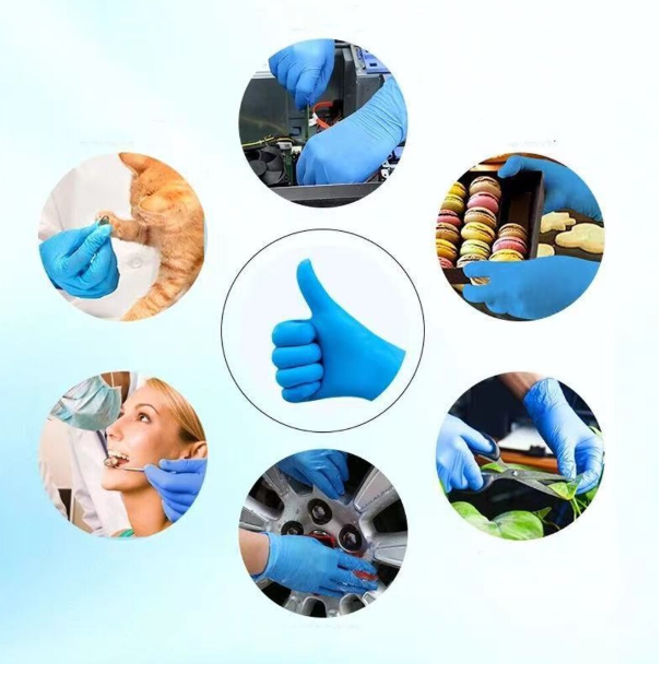 Set 100 manusi examinare nitril, easyCARE, nepudrate, albastre, marimea S [4]