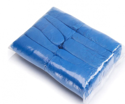 Botoși de unică folosință Mercator CPE ECO, acoperitori încălțăminte antiderapanti, albastri, nesterili, set 100 buc, bandă elastică [5]