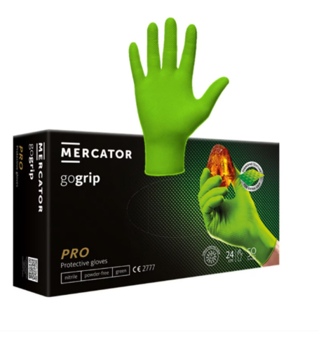 Gogrip Mănuși Nitril Verde M Mercator – Cutie 100 buc – Profesionale Medicale și Mecanici Auto [2]