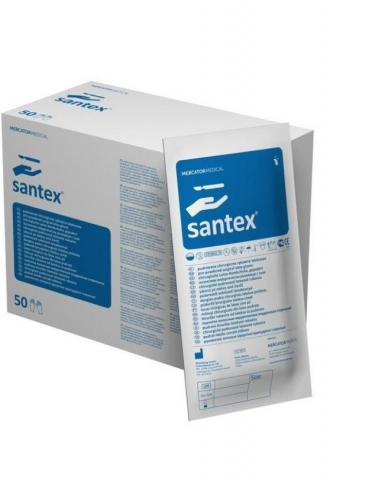 Manusi din latex - Manusi chirurgicale sterile, Mercator Santex Powdered, latex, marimea  7.5 / 1 pereche