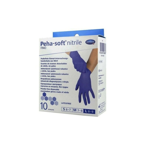 Manusi de unica folosinta industria alimentara - Mănuși de Examinare PAUL HARTMANN Peha-soft® Nitrile Fino L, 10 Bucăți