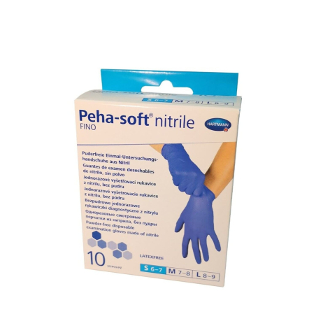 Manusi de unica folosinta industria alimentara - Mănuși de Examinare PAUL HARTMANN Peha-soft® Nitrile Fino S, 10 Bucăți