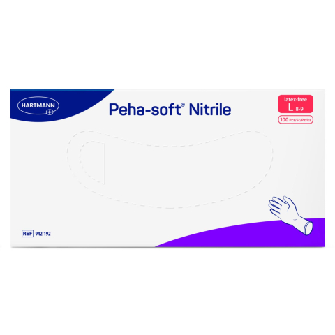 Manusi de unica folosinta colorate, nitril - Peha-Soft Nitrile Blue L – Mănuși Nitril Nepudrate, 100 Bucăți