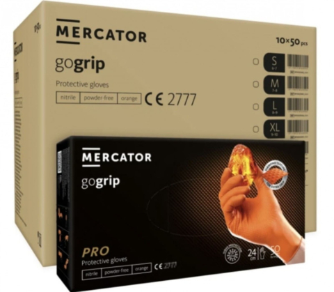 Mănuși Nitril Mercator GoGrip Portocalii XL [2]