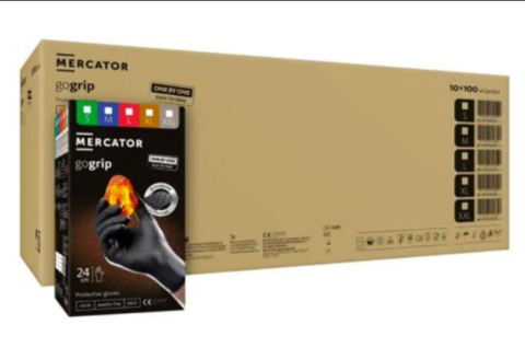 Mănuși Nitril Mecanic Auto Negre GoGrip One by One M 100 buc Mercator [2]