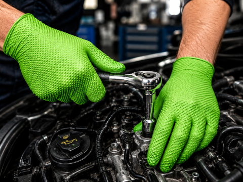 Mănuși Nitril Mercator GoGrip Verzi XL pentru Mecanici Auto