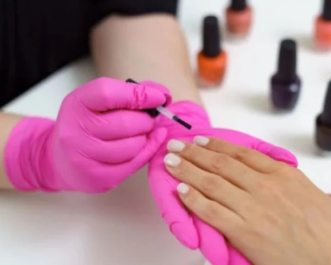 Mănuși nitril Mercator Nitrylex Magenta, nepudrate, mărimea M – set 100 buc [3]