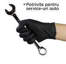 Mănuși nitril negre nepudrate Nitrylex, 100 bucăți, fără latex, rezistente și confortabile [3]