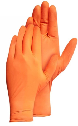 Set 100 bucăți Mănuși Nitrylex Orange, nitril, nepudrate, portocalii, mărimea S [2]