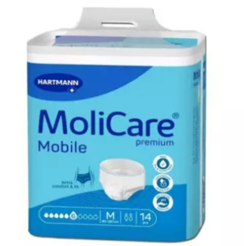 Consumabile  incontinenta - MoliCare® Premium Mobile M, 6 Picături – Scutece Tip Chilot, 14 Bucăți