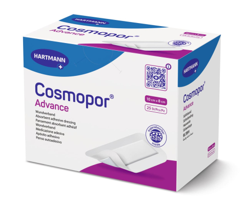 Plasturi si pansamente - Plasture Steril PAUL HARTMANN Cosmopor Advance 10 × 8 cm, Corp Absorbant 6,5 × 3,8 cm, 25 Bucăți