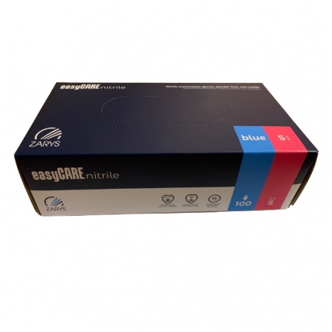 Set 100 manusi examinare nitril, easyCARE, nepudrate, albastre, marimea S [0]