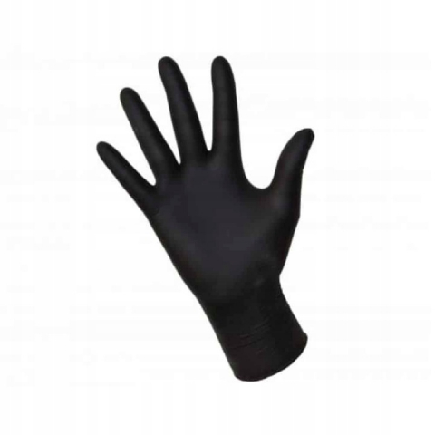 Manusi de nitril colorate - Set 100 manusi, nitril, negru, M
