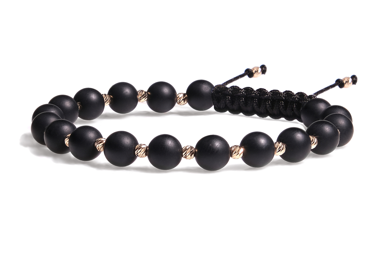 Colier cu bile de aur 14K și pietre semiprețioase [2]