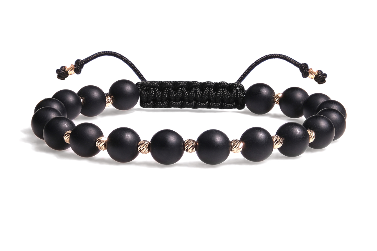 Colier cu bile de aur 14K și pietre semiprețioase [3]