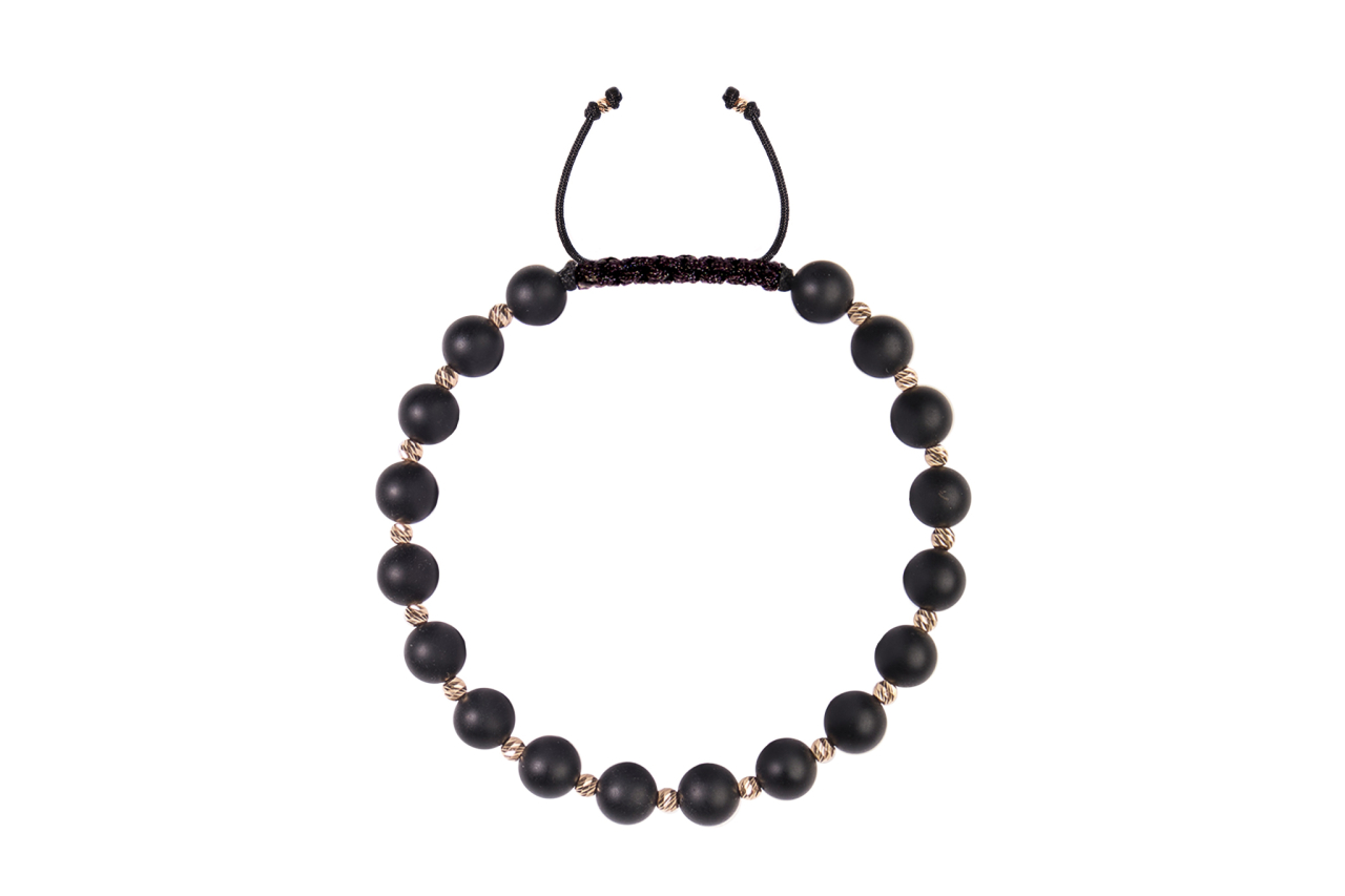 Colier cu bile de aur 14K și pietre semiprețioase [4]