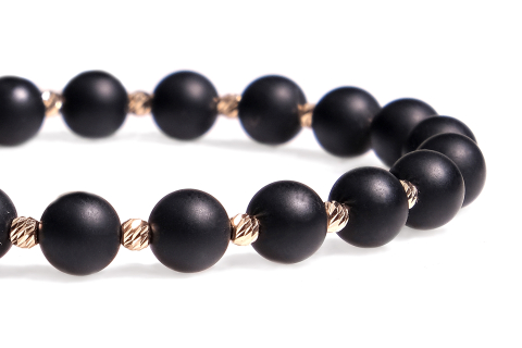 Coliere Pietre Semipretioase - Colier cu bile de aur 14K și pietre semiprețioase