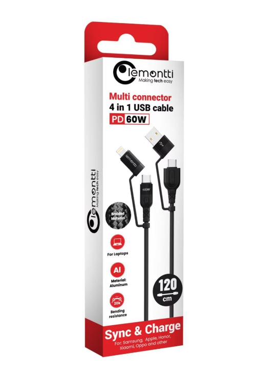 Cablu Audio Lemontti USB A&C-USB-C 1,2m [2]