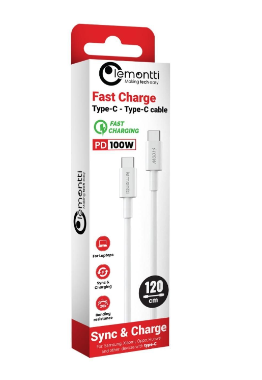 Cablu Lemontti Fast Charge 1.2m, 100W al [2]