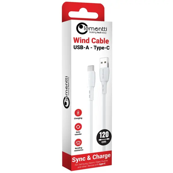 Cablu Lemontti Fast Charge 1.2m, alb [2]