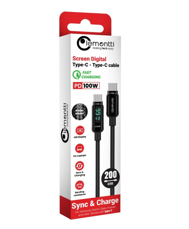 Cablu Lemontti Fast Charge 2m, 100W ng [2]