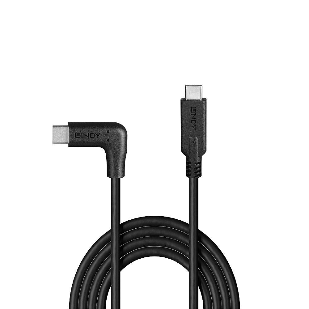 Cablu Lindy USB C, 90°, 10Gbps, 1m negru [2]