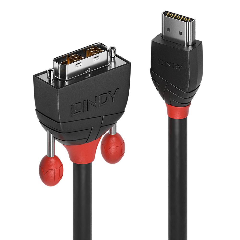 Lindy 5m HDMI to DVI-D Cable, Black Line [2]