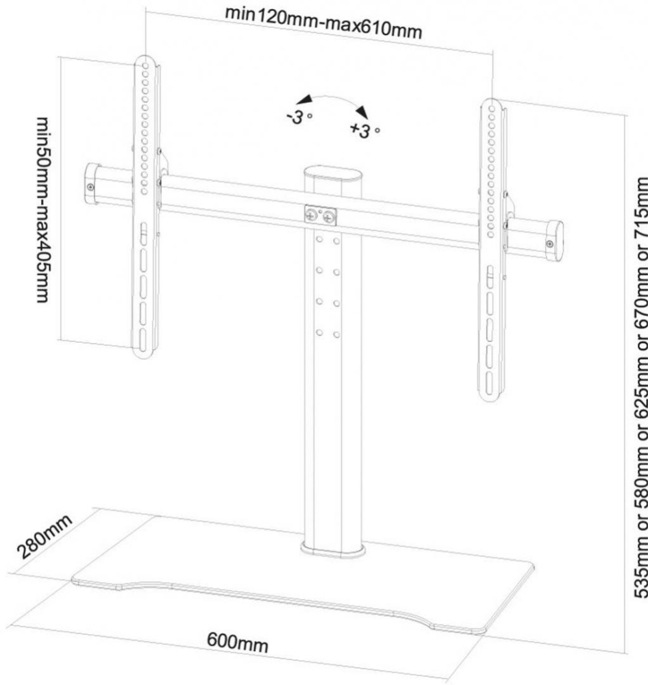NM Screen TV Desk Stand Tilt 32"-60" [2]
