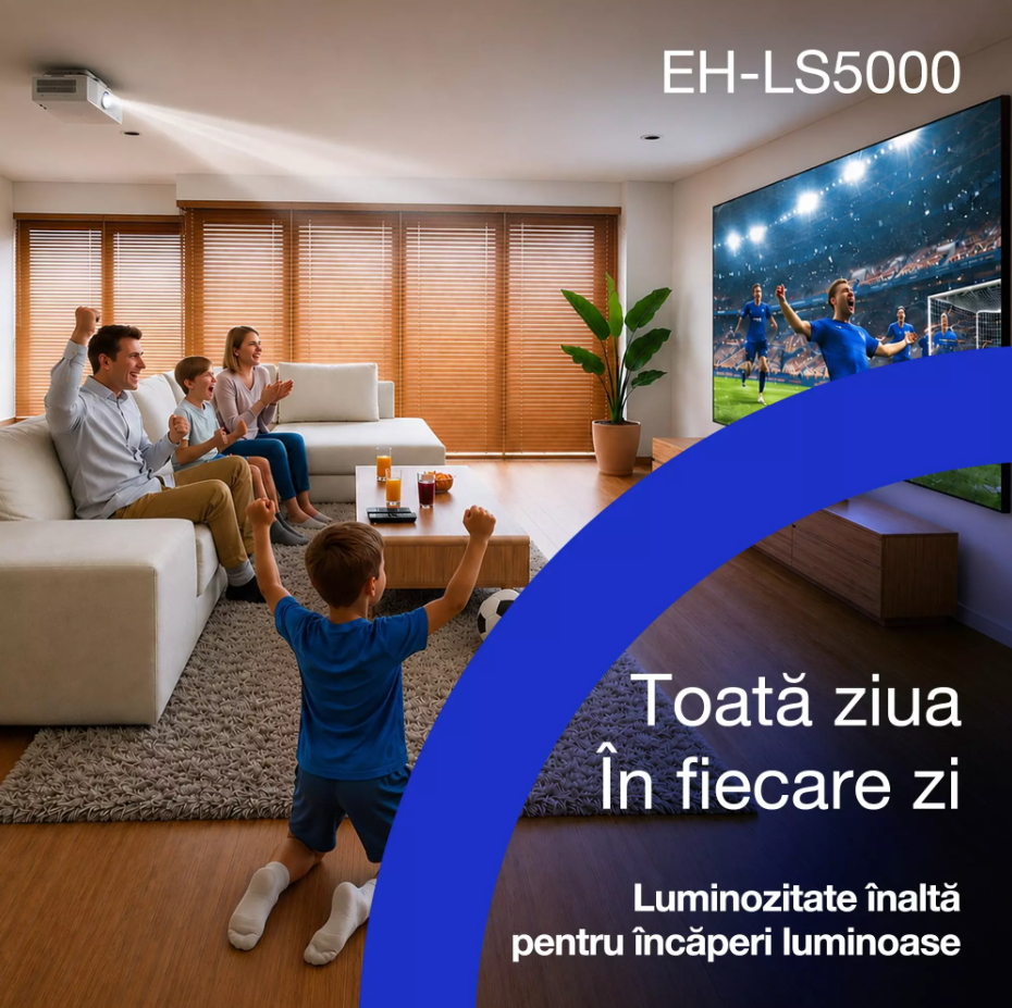 PROJECTOR EPSON EH-LS5000 LASER 4K, Tehnologie 3LCD, display 0.62", Luminozitate: 2.500 Lumeni, 1.250 Lumeni ECO, Rezolutie: 4K, Aspect ratio: 16:9, 8.294.400 pixeli, Contrast: > 3.000.000 : 1, Sursa  [2]