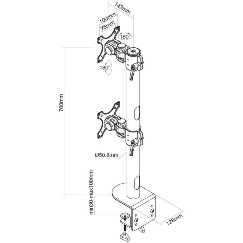 Suport dublu mon. birou NM 17"-49" 15 kg [3]