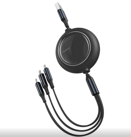 Cablu Baseus One-for-Three 1.1m negru [2]